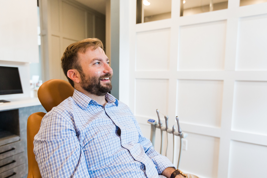 man in dental chair