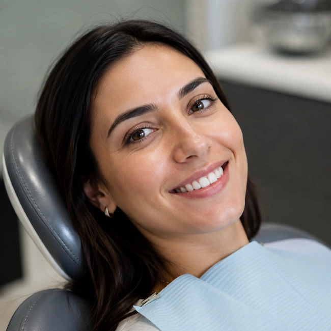 young woman-dental chair